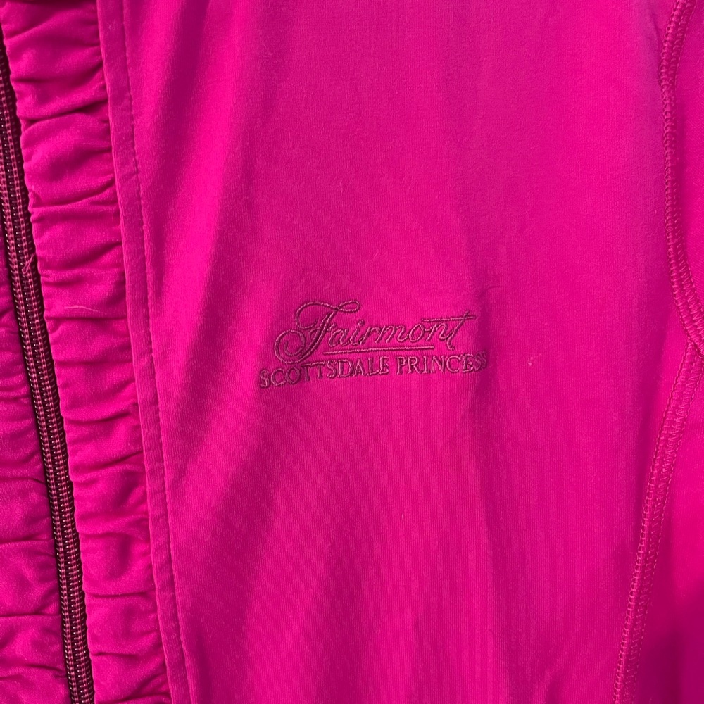 Straight Down Vibrant Fuchsia Bomber Jacket, Sz L, Fairmont Scottsdale Princess - Picture 2 of 8
